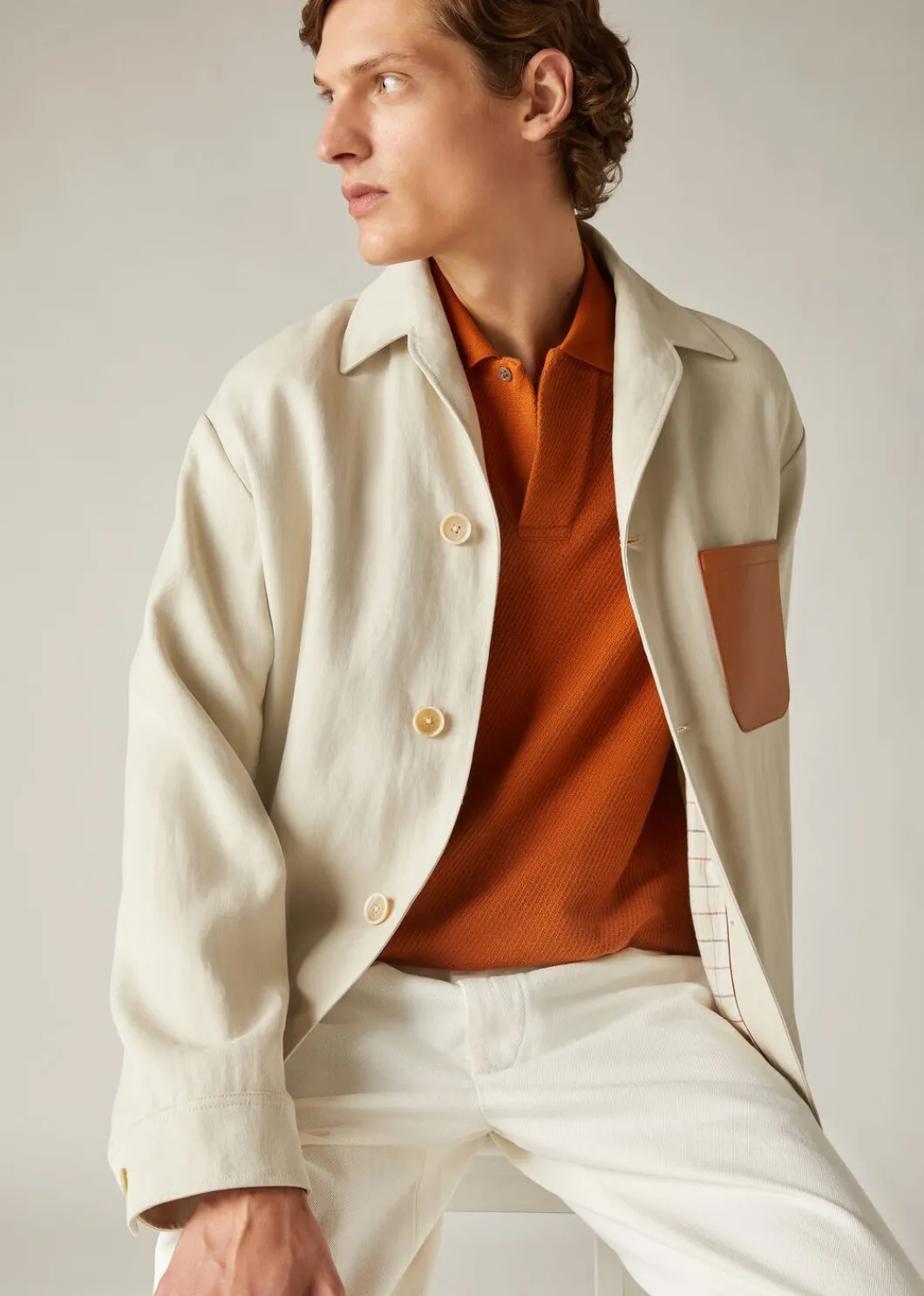 Shop Andre Overshirt Man Outerwear Jackets
