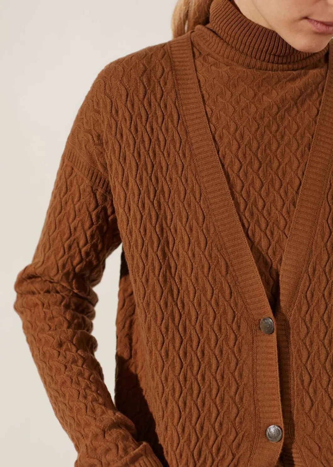 Flash Sale Micro Cables Cardigan Woman Knitwear