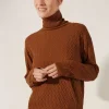 Shop Micro Cables Turtleneck Woman Knitwear