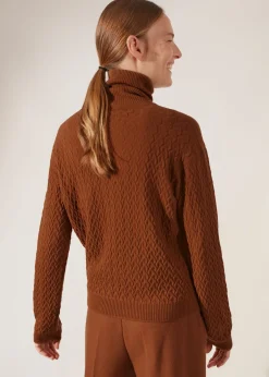 Shop Micro Cables Turtleneck Woman Knitwear