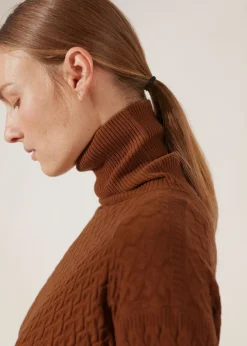 Shop Micro Cables Turtleneck Woman Knitwear