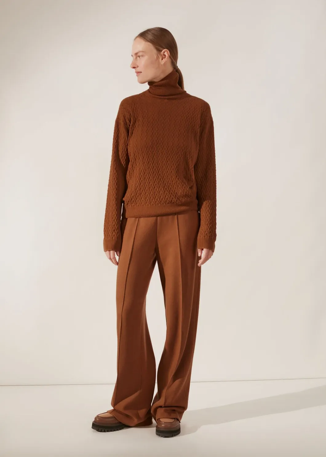 Shop Micro Cables Turtleneck Woman Knitwear