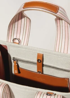 Online The Suitcase Stripe Mini Bag Woman Top Handle And Totes