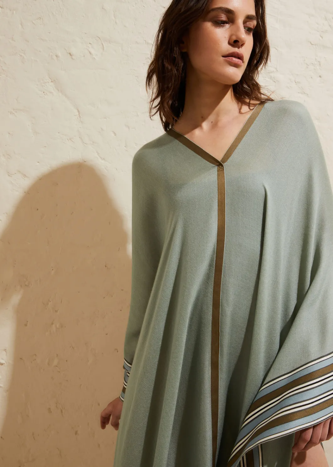 Clearance The Suitcase Stripe Poncho Woman Coats & Capes